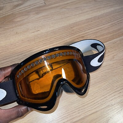 #ad Oakley Frame Snow Goggle Black Frame Orange Lens Ski Board Goggles