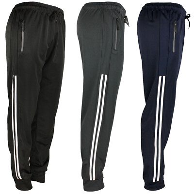 #ad Men#x27;s Joggers Draw String Sports Sweat Pants Reflective Zipper Pockets