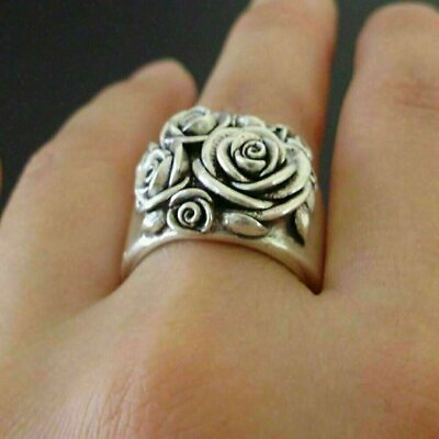 #ad Gorgeous Flower Silver Rings for Women Jewelry Party Rings Size 6 10 $5.25