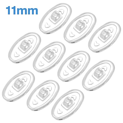 #ad 10pcs 11mm Oval Silicone Screw In Nose Pads Grip On Side Holders Spectacles