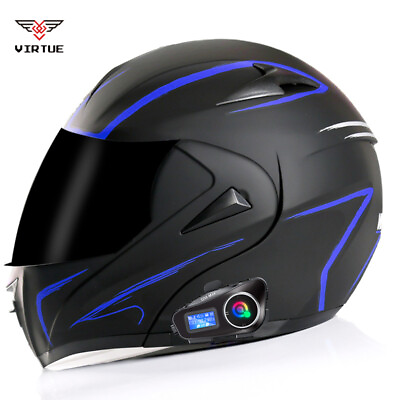 #ad Bluetooth Modular Motorcycle Helmet Racing Flip Up Dual Lens Motorbike Helmets