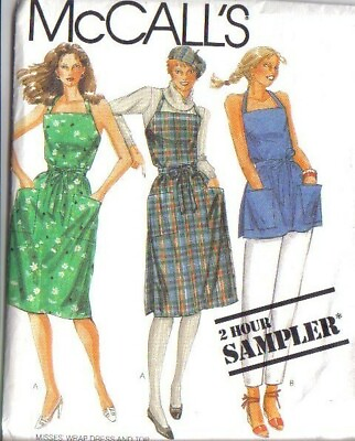 #ad McCalls 1983 Pattern Wrap Dress or Top Apron 2 Hour Sampler Vintage Size 6 20