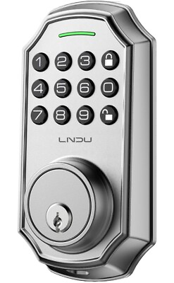 #ad LNDU Keyless Entry Door Smart Lock Silver