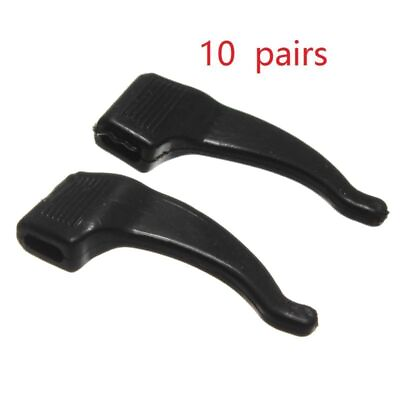 #ad 10 pairs Silicone Anti Slip Glasses Ear Hooks Tip Eyeglass Grip Temple Holder d