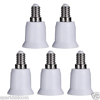 #ad 3 5 10 15Pcs E14 to E27 Base LED Light Lamp Bulb Adapter Converter Screw Sockets