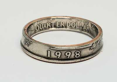 #ad BIRTH YEAR US QUARTER handmade coin ring size 4 12 1965 1980 THIN BAND