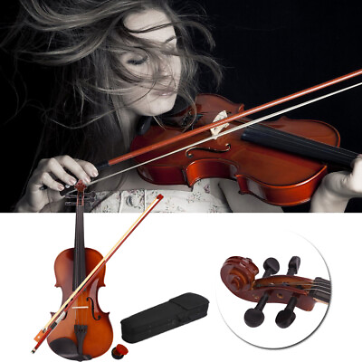#ad Hot Sale Perfect 4 4 Size Acoustic Violin with Case Bow Rosin Natural Color