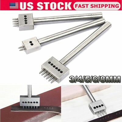 #ad Stainless Steel Leather Craft Tools Hole Chisel Graving Stitching Punch Tool US