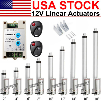 #ad 1000N 1500N Heavy Duty 2quot; 18quot; inch Linear Actuator DC 12V Electric Motor Auto IG