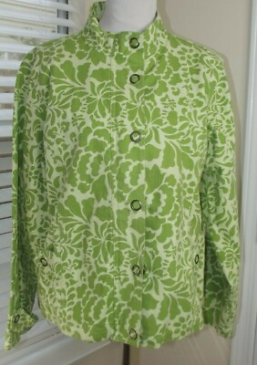 #ad COLDWATER CREEK Snap Front JACKET Lime Green Womens Size Large