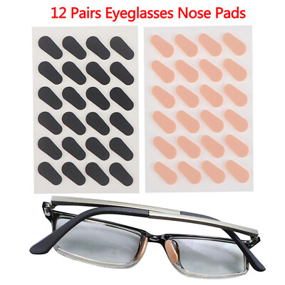 #ad Anti slip Eye Adhesive Soft Stick On Nose Pads For Eyeglasses Glass 12 Pairs
