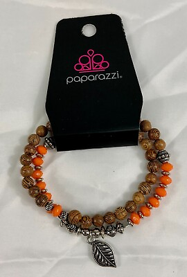 #ad Paparazzi Wonderfully Woodland Orange amp; Brown Wood Bracelet