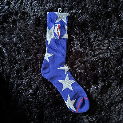 #ad NBA Logoman White Patriotic Stars Gray And Blue One Pair Of Socks New Crew