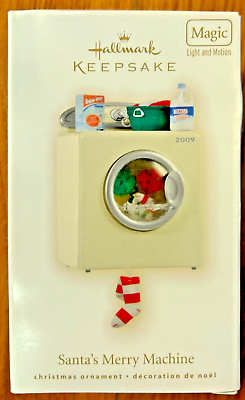 #ad NEW Hallmark Keepsake Ornament SANTA#x27;S MERRY MACHINE washing Magic 2009 vtg NRFB