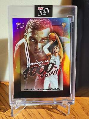 #ad 2023 24 TOPPS NOW VICTOR WEMBANYAMA 1000TH POINT RC ROOKIE #VW 1 FREE SHIPPING
