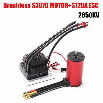 #ad S3670 2650KV Brushless Motor Sensorless Waterproof Motor and 120A Brushless J7M3