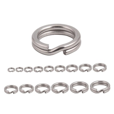 #ad High Quality Stainless Steel Split Ring for Carp Fishing Double Loop Design