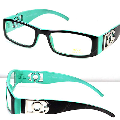 #ad New Clear Lens Fashion Eye Glasses Nerd Designer Frame Green Rectangular Optical