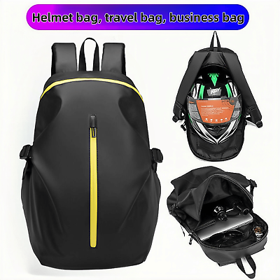 #ad Motorcycle Outdoor Riding Glow Backpack Helmet Bags Female Portable Waterproof