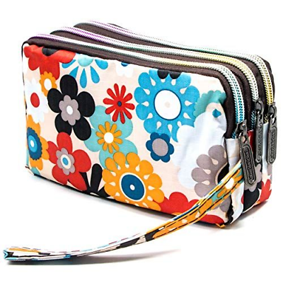 #ad BIAOTIE Large Capacity Wristlet Wallet Women Printed Nylon Small F 08