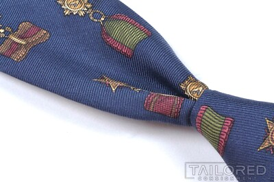 #ad ETRO Blue Medallion Medals Novelty 100% Silk Mens Luxury Tie 3.00quot;