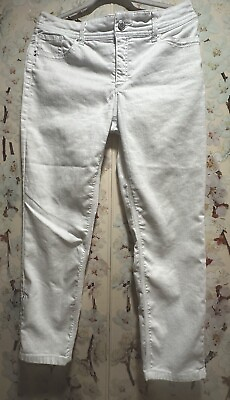 #ad EUC CHICO#x27;S SO SLIMMING STRETCH ANKLE WHITE PANTS SIZE CHICO#x27;S 1 US 8 ZIP