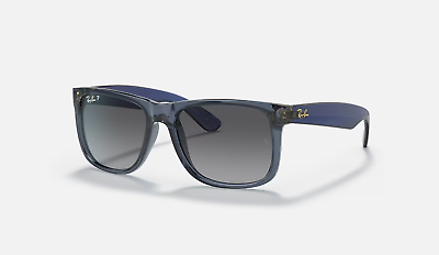 #ad Ray Ban Justin Classic Transparent Blue Grey Gradient Polarized 54 mm Sunglasses $115.83