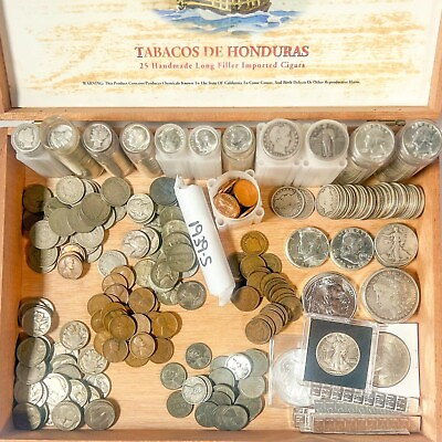 #ad #ad Cigar Box Mixed U.S. Coin Lot Vintage LIQUIDATION SALE