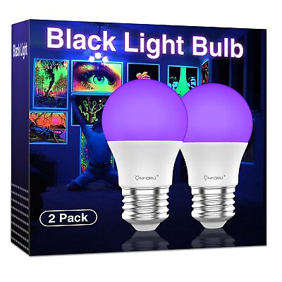 #ad Onforu 15W LED Black Light Bulbs A19 E26 120W Equivalent Blacklight Bulb for Gl