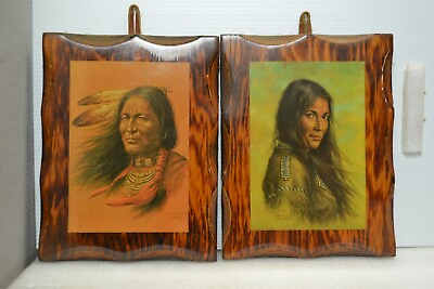 #ad Pictures X 2 native American hand made in USA by Birds Picture factory