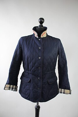 #ad BURBERRY WOMENS VINTAGE QUILTED SHELL JACKET SIZE L