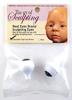 #ad Secrist Real Eyes Brand Sculpting Eyes 18mm Chocolate Tiger Eye Brown My Baby