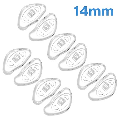 #ad 5 Pairs 14mm Contour Silicone Screw In Nose Pads Grip On Side Holders Spectacles