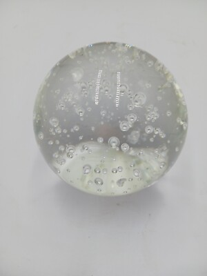 #ad Paperweight Large Clear Glass 12quot; Around Bubbles $22.00