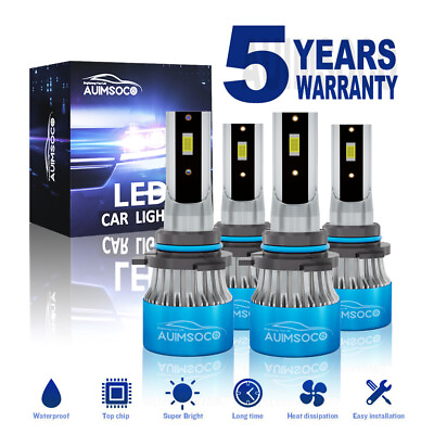 #ad 4x LED Headlight High Low Bulbs Kit For Lincoln LS 2000 2002 Navigator 2003 2006