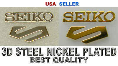 #ad Watch dial logo emblem Seiko Steel Silver Gold Nickel Pla adhesive MOD NH35 NH36