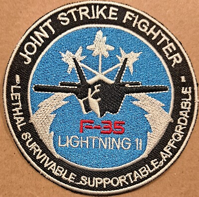 #ad LocKheed Martin Joint Strike Fighter F 35 Lightning II embroidered Iron on patch