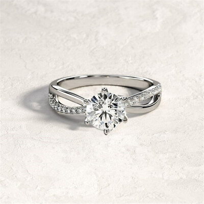 #ad Size 5 11 Fashion Wedding Crystal Bridal Ring Rhinestone Round Gift For Women $2.12