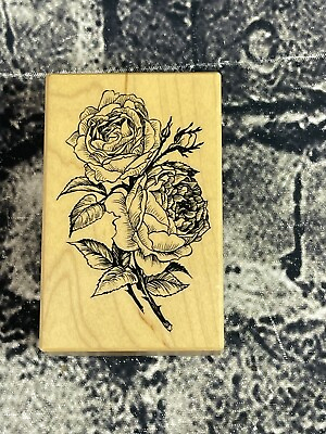 #ad G 3271 PSX Mounted Rubber Stamps Roses Cabbage Roses