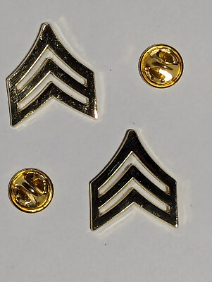 #ad 20 PACK 1quot; Gold Sergeant Rank Pins