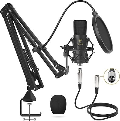 #ad TONOR XLR Condenser Microphone Professional Cardioid Studio Mic Kit with Boom