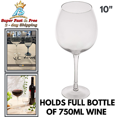 #ad Giant Wine Glass Whole Bottle Extra Large Decor Oversized Wine Glasses Gag Gift