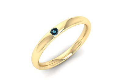#ad Stacking Solitaire Ring London Blue Topaz Minimal Ring 14k Gold Flush Set Rings