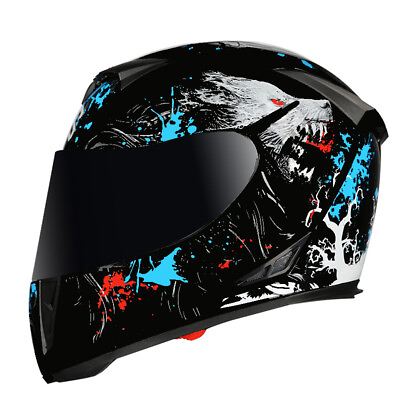 #ad DOT Approved Full Face Motocross Helmet Racing Double Visors Motorcycle Helmets