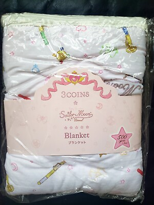 #ad Brand New Sailor Moon Japan Pretty Guardians 3 Coins Blanket w Sherpa like Trim
