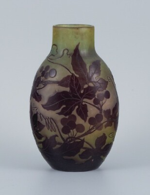 #ad Émile Gallé 1846 1904 France. Vase in art glass with purple foliage