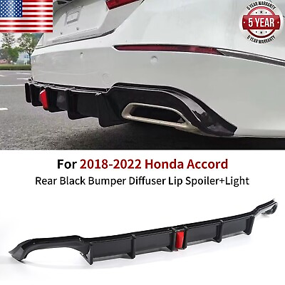 #ad For 2018 2022 Honda Accord Sedan 4 Door Rear Bumper Diffuser Lip Spoiler Light