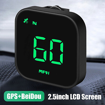 #ad Digital Car HUD GPS Speedometer Head Up Display MPH KMH Compass Overspeed Alarm
