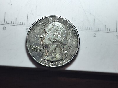 #ad 1951 25C Washington Quarter No Mint Mark