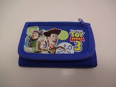 #ad Toy Story Trifold Wallet Youth Blue ID Slot Zipper Pouch Wallet